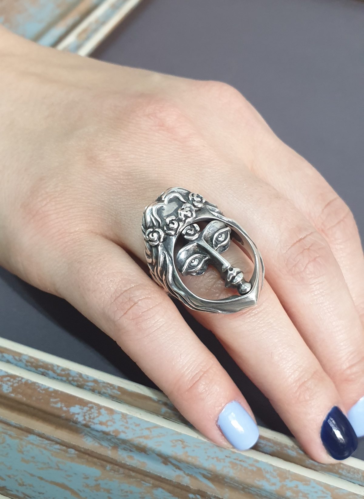 Ring Transformer Two Faces Sterling Silver 925