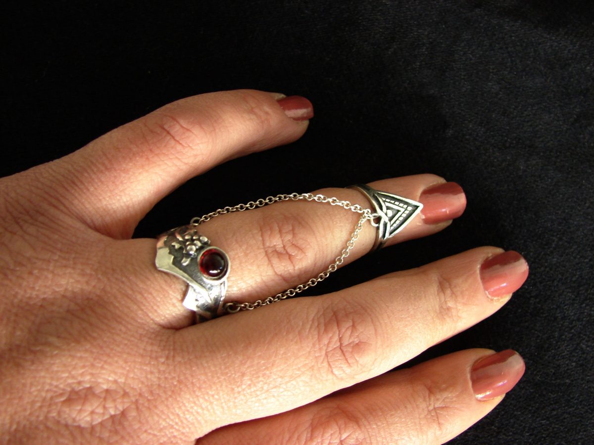 Chain Linked Rings Ararat, Silver Adjustable multi-finger rings, Armenian Symbol, Gift for Her, Armenian Handmade Jewelry