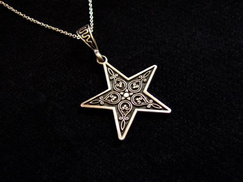 Five Pointed Star Pendant 925 Sterling Silver
