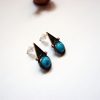 Turquoise Stud Earrings, Sterling Silver 925
