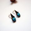 Turquoise Stud Earrings, Sterling Silver 925