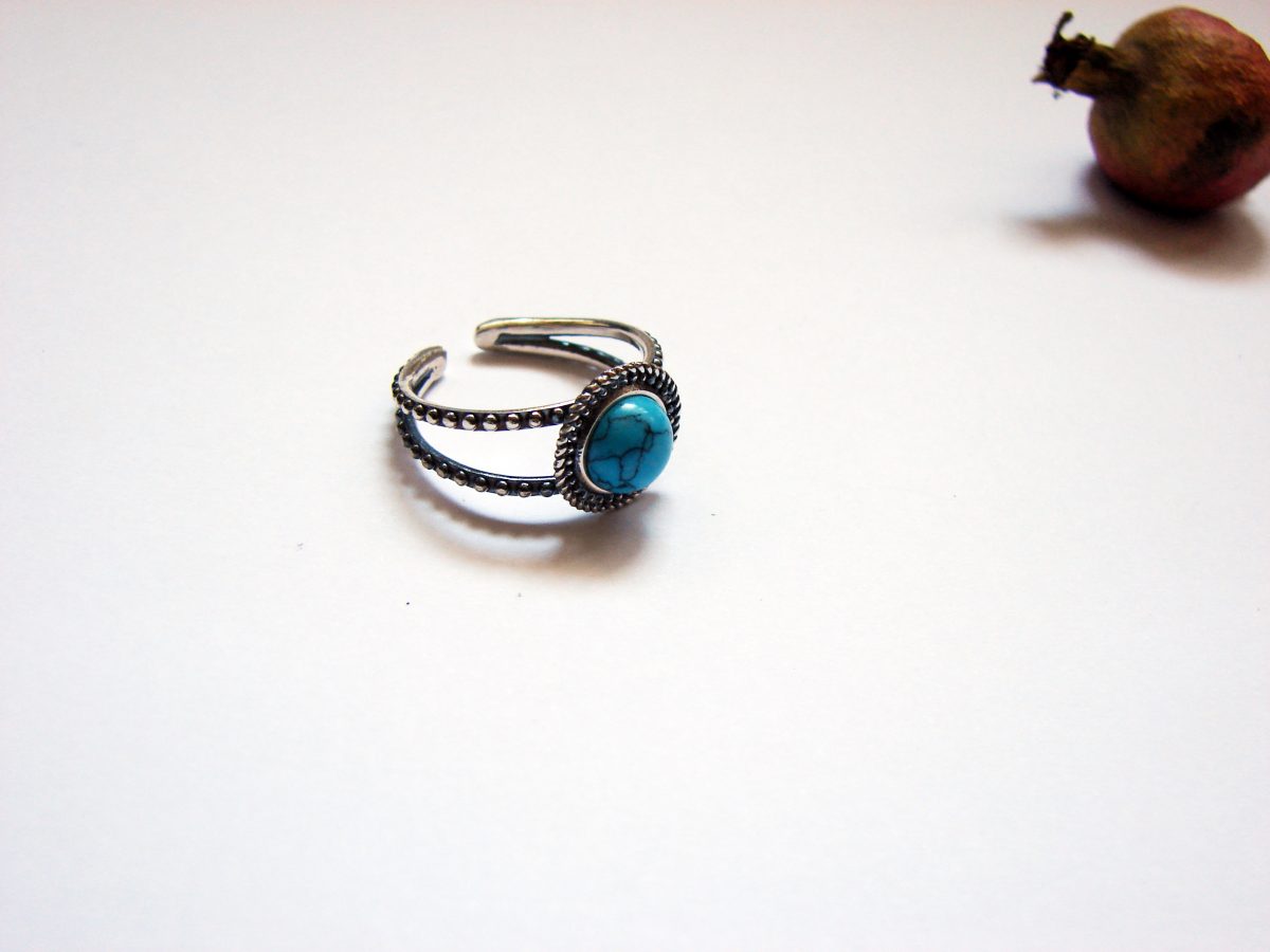 Turquoise Midi Ring Sterling Silver 925