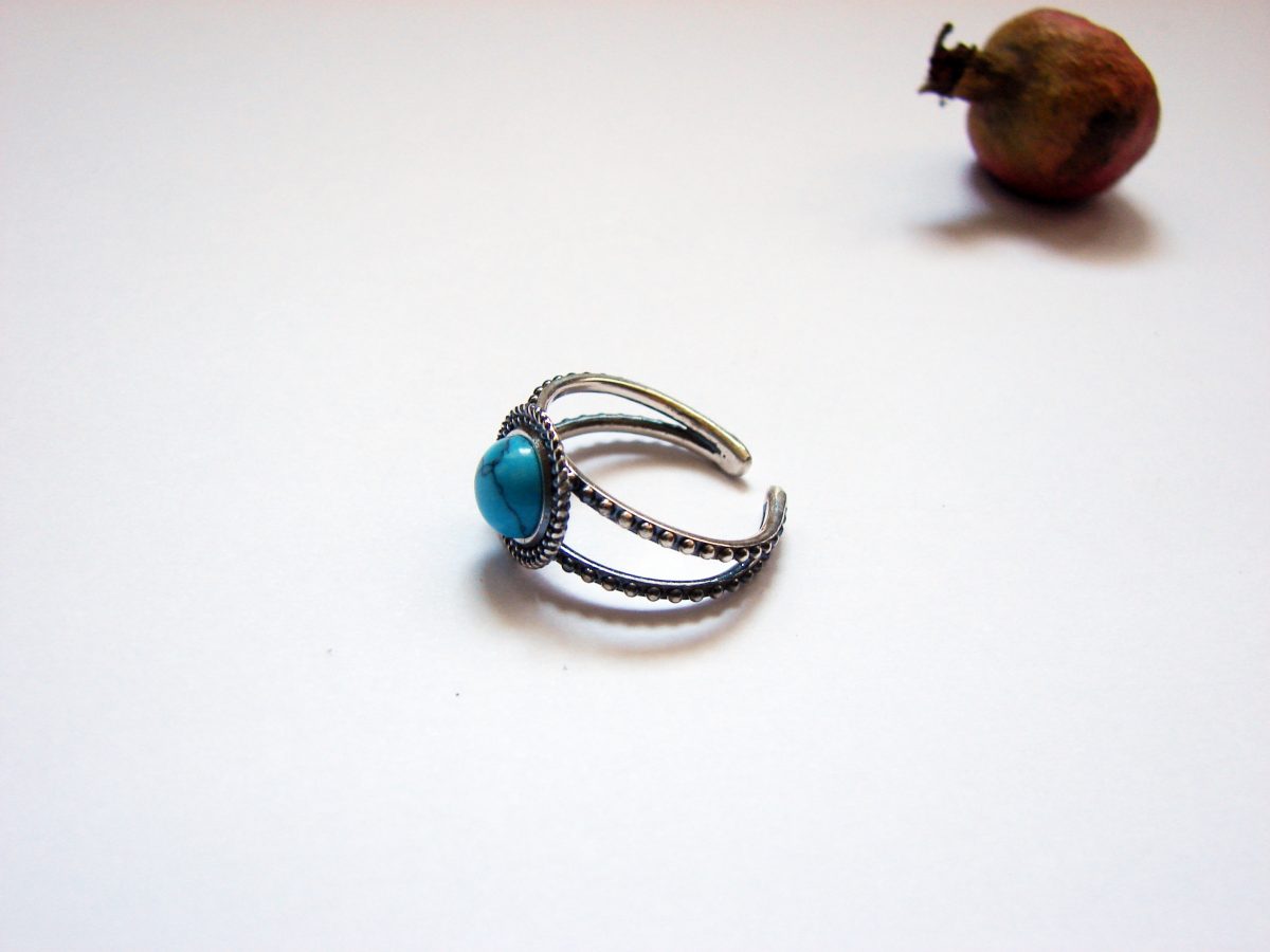 Turquoise Midi Ring Sterling Silver 925