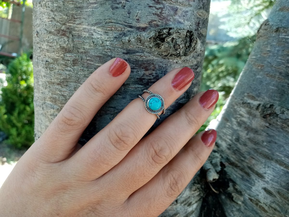Turquoise Midi Ring Sterling Silver 925