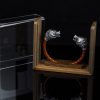 Мen's Cuff Bracelet Bear, Sterling Silver 925 and Leather
