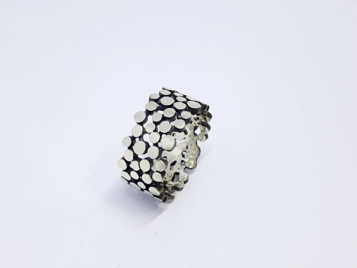 Silver Ring with Dots, Minimalist Ring, Band Ring, Armenian Handmade Jewelry, Gift for Her