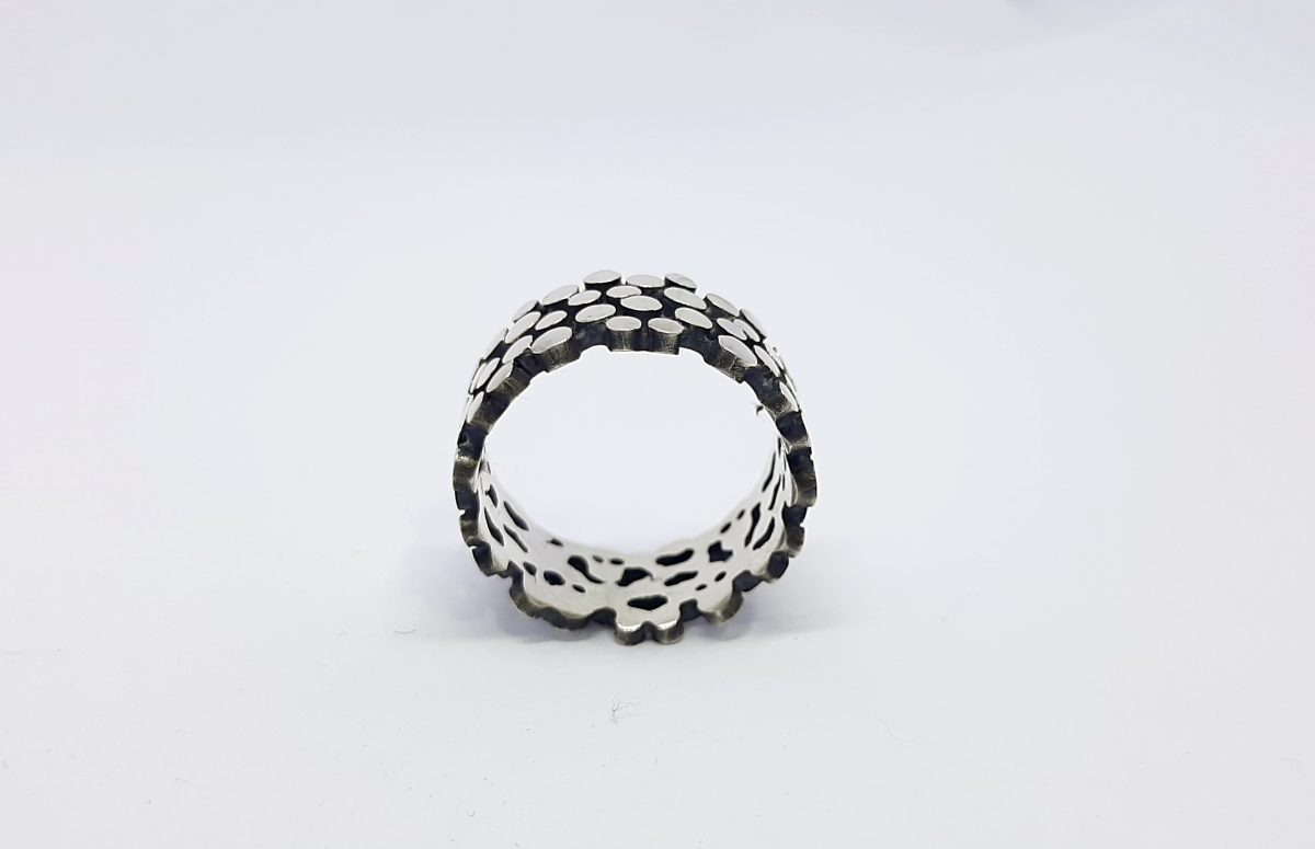 Silver Ring with Dots, Minimalist Ring, Band Ring, Armenian Handmade Jewelry, Gift for Her