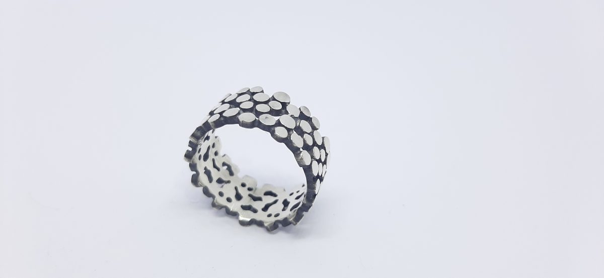 Silver Ring with Dots, Minimalist Ring, Band Ring, Armenian Handmade Jewelry, Gift for Her