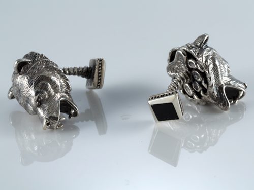 Cufflinks Bears Sterling Silver 925, Boyfriend Husband Gift, Groomsmen Gift, Wedding Gift for Him