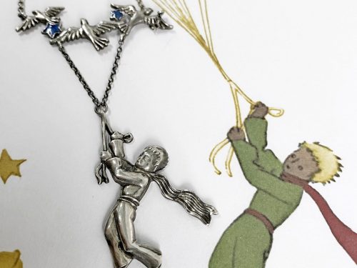 Little Prince Necklace, Le Petit Prince Pendant Sterling Silver 925