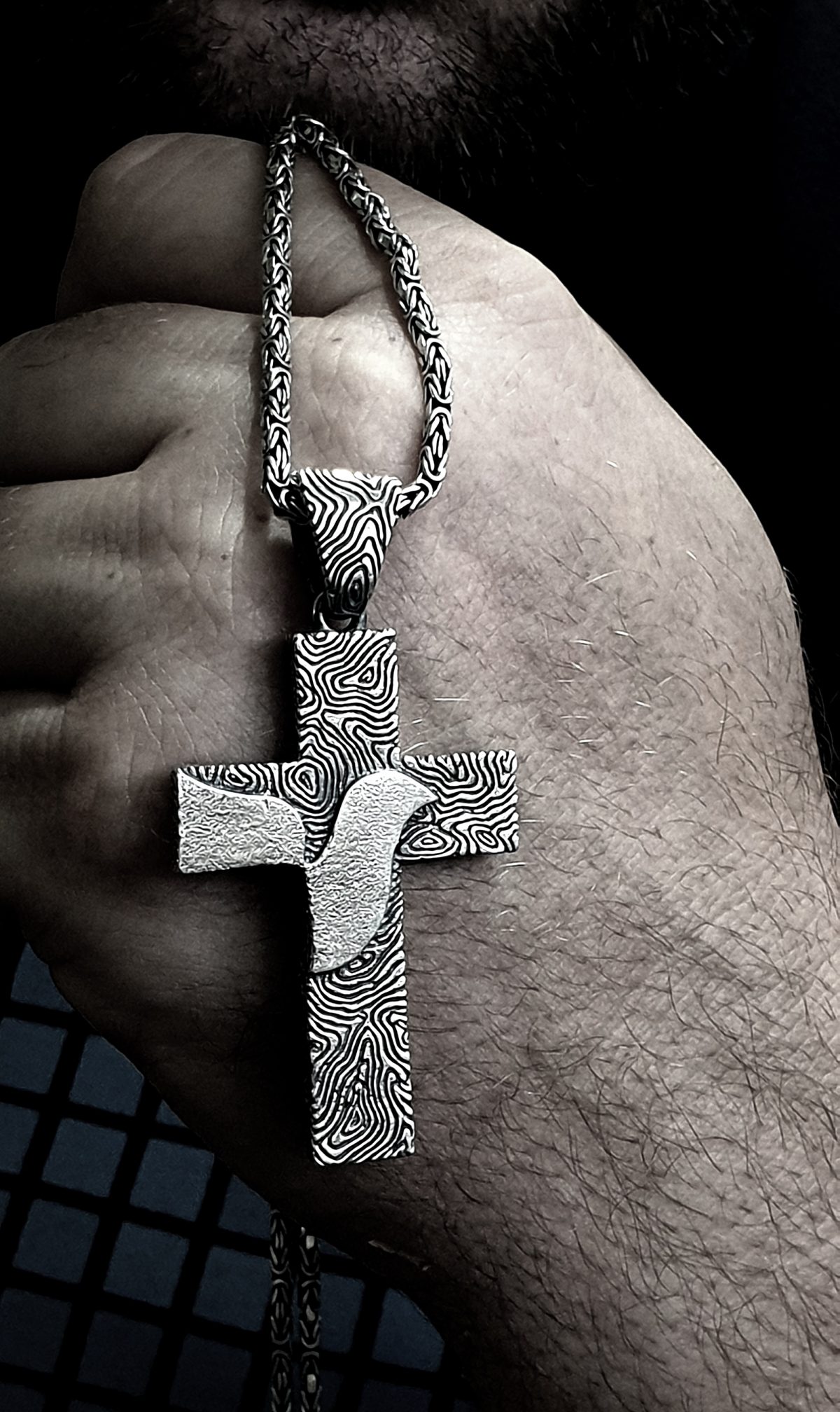 Large Armenian Cross with Dove, Sterling Silver 925 Double-Sided Cross Pendant, Religious Gift