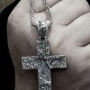 Large Armenian Cross with Dove, Sterling Silver 925 Double-Sided Cross Pendant, Religious Gift