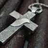 Large Armenian Cross with Dove, Sterling Silver 925 Double-Sided Cross Pendant, Religious Gift