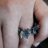 Twig Leaves Ring Sterling Silver 925, Minimalist Ring, Armenian Handmade Jewelry, Gift for Her