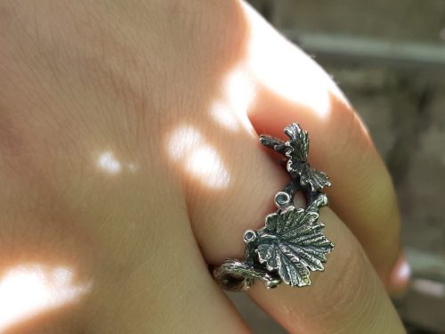 Twig Leaves Ring Sterling Silver 925, Minimalist Ring, Armenian Handmade Jewelry, Gift for Her