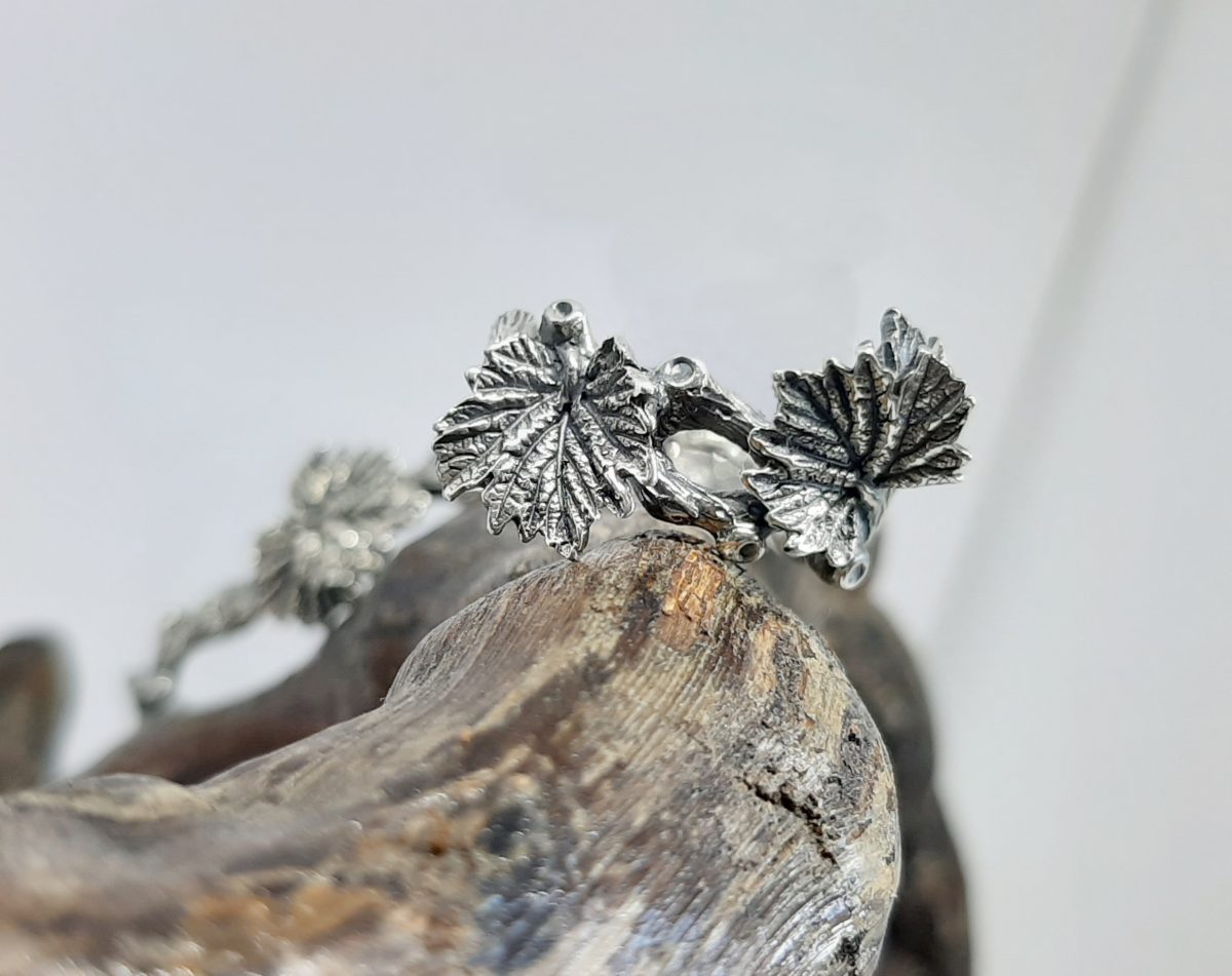 Twig Leaves Ring Sterling Silver 925, Minimalist Ring, Armenian Handmade Jewelry, Gift for Her