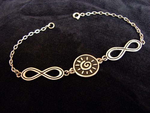 Bracelet Sun and Infinity Symbol Sterling Silver 925