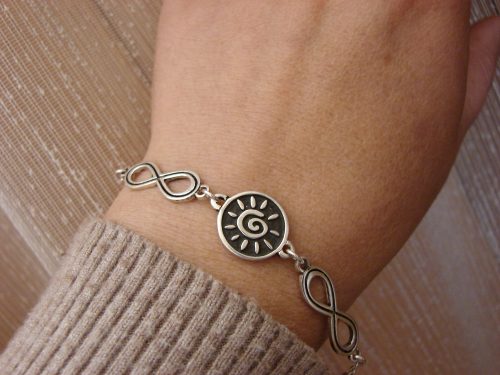 Bracelet Sun and Infinity Symbol Sterling Silver 925