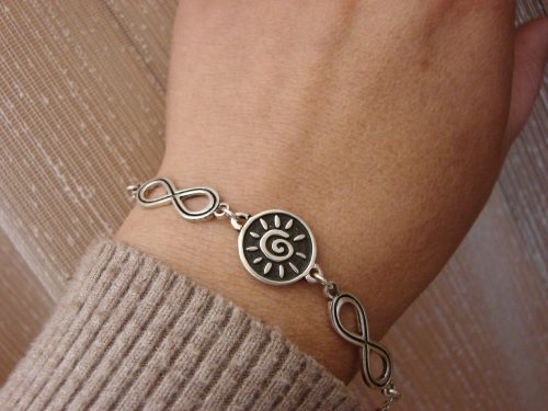 Bracelet Sun and Infinity Symbol Sterling Silver 925