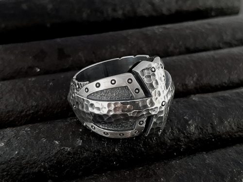 Men's Ring Shield Sterling Silver 925, Armenian Handmade Jewelry, Gift for Him