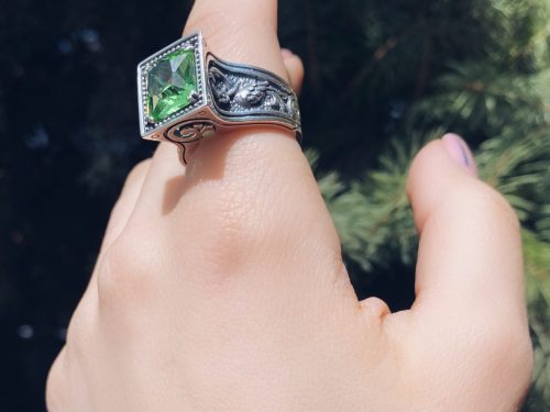 Luxury Emerald Ring Sterling Silver 925