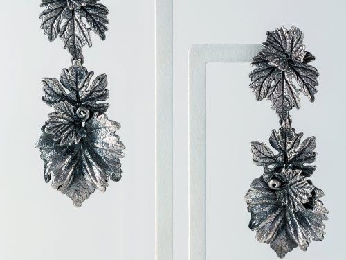 Long Earrings Grape Leaves Sterling Silver 925 , Dangle Earrings, Party Earrings, Armenian Handmade Jewelry, Gift for Her