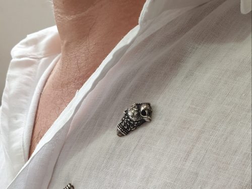 Lapel Pin Brooch Lion Sterling Silver 925