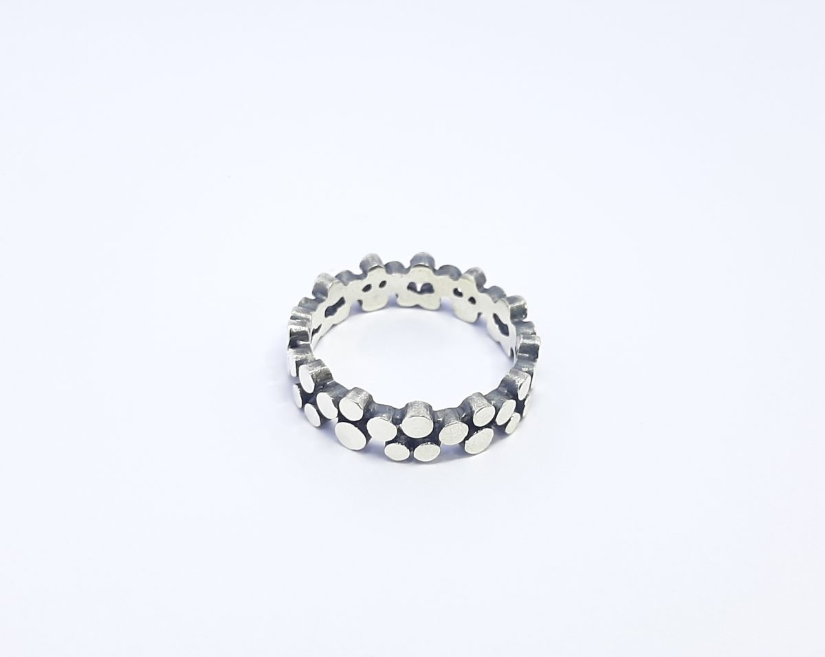 Dainty Ring with Dots Sterling Silver 925, Minimalist Ring