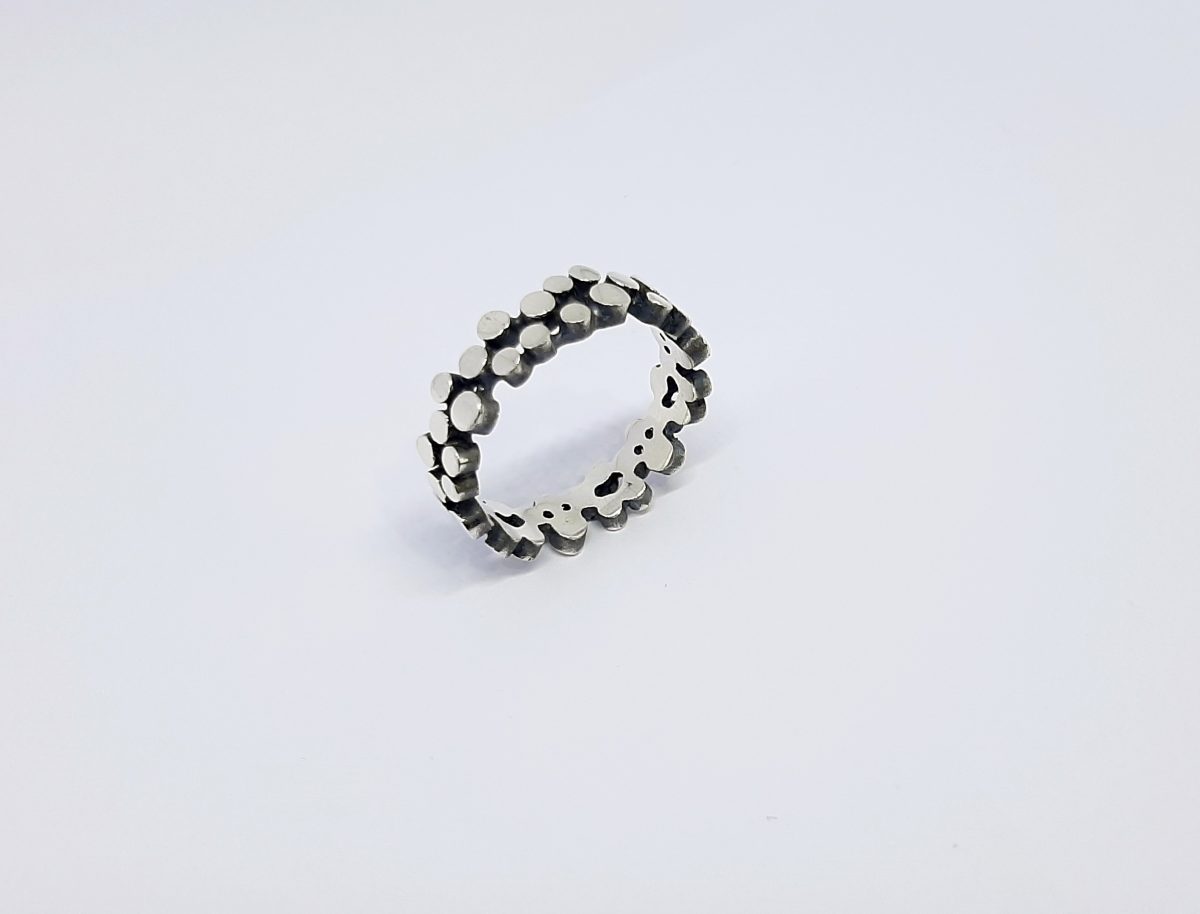 Dainty Ring with Dots Sterling Silver 925, Minimalist Ring
