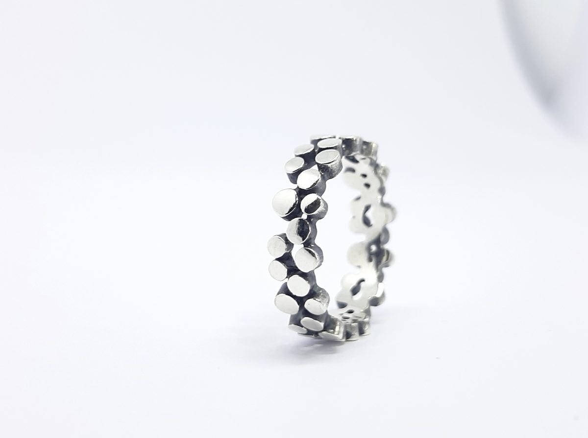 Dainty Ring with Dots Sterling Silver 925, Minimalist Ring