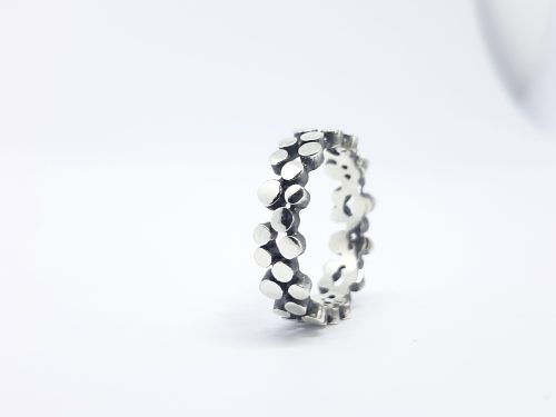 Dainty Ring with Dots Sterling Silver 925, Minimalist Ring
