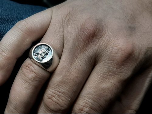 Silver Man Ring Vardan Mamikonyan Sparapet, Warrior Ring for Men Sterling Silver 925