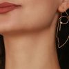 Silver Wire Face Silhouette Earrings with Pearls, Minimalist Jewelry