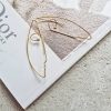 Silver Wire Face Silhouette Earrings with Pearls, Minimalist Jewelry