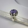 Large Ring Sterling Silver 925, decorated with sparkling Blue Cubic Zirconia