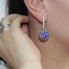 Large Ring Sterling Silver 925, decorated with sparkling Blue Cubic Zirconia