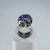 Large Ring Sterling Silver 925, decorated with sparkling Blue Cubic Zirconia
