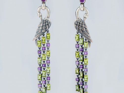 Firebird Earrings Sterling Silver 925, Phoenix Earrings