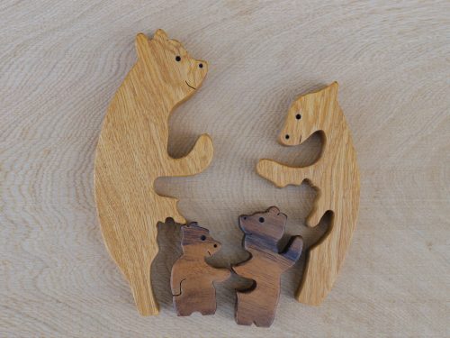 Wooden Puzzle Toy Bear Family
