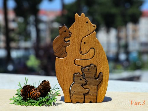 Wooden Puzzle Toy Bear Family
