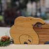 Wooden Puzzle Toy Elephant Family