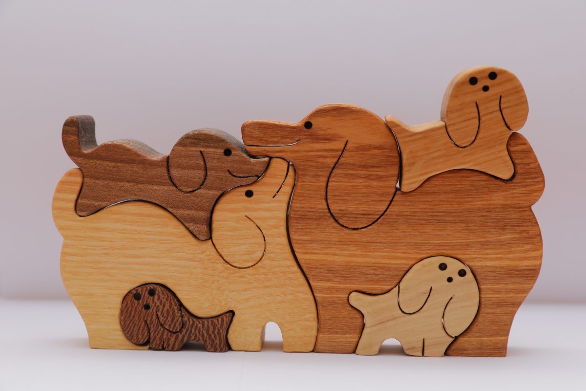 Wooden Toy Puzzle Dogs, Puzzle Wooden Toy for Kids