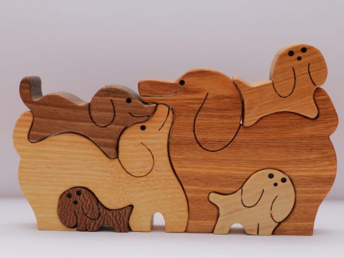 Wooden Toy Puzzle Dogs, Puzzle Wooden Toy for Kids