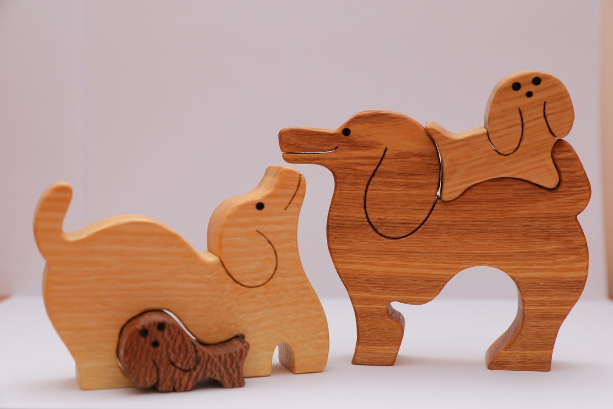 Wooden Toy Puzzle Dogs, Puzzle Wooden Toy for Kids