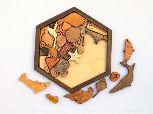 Wooden Marine Life Puzzle Toy