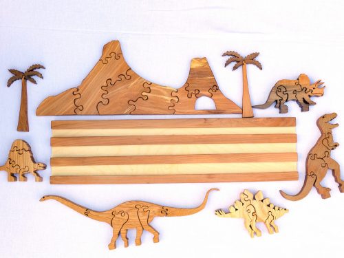 Wooden Jurassic Park Puzzle with wonderful dinosaurs, Puzzle Wooden Toy for Kids