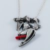 Girl on a Swing Necklace, Swinging Girl Pendant Sterling Silver 925