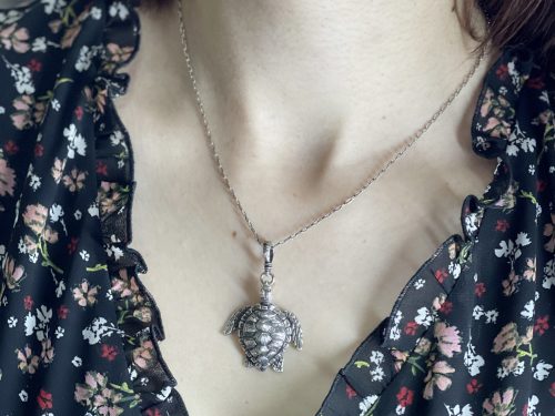 Turtle Pendant Sterling Silver 925 with Moving Legs