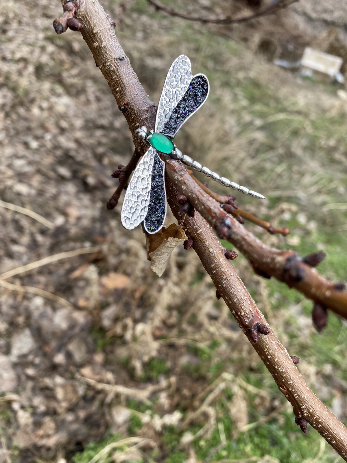 Silver Brooch Dragonfly, Sterling Silver 925 Pin Brooch
