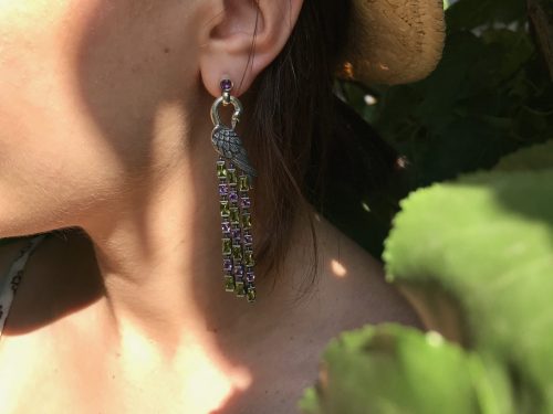 Firebird Earrings Sterling Silver 925, Phoenix Earrings